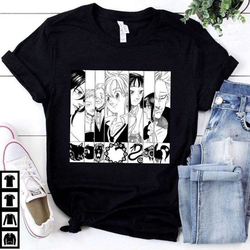 Crushtee Nanatsu no Taizai T Shirt, The Seven Deadly Sins Shirt, Anime Shirt, T Shirt, Manga, Meliodas, Ban, Escanor, T Shirt, Aesthetic, Unisex Tee