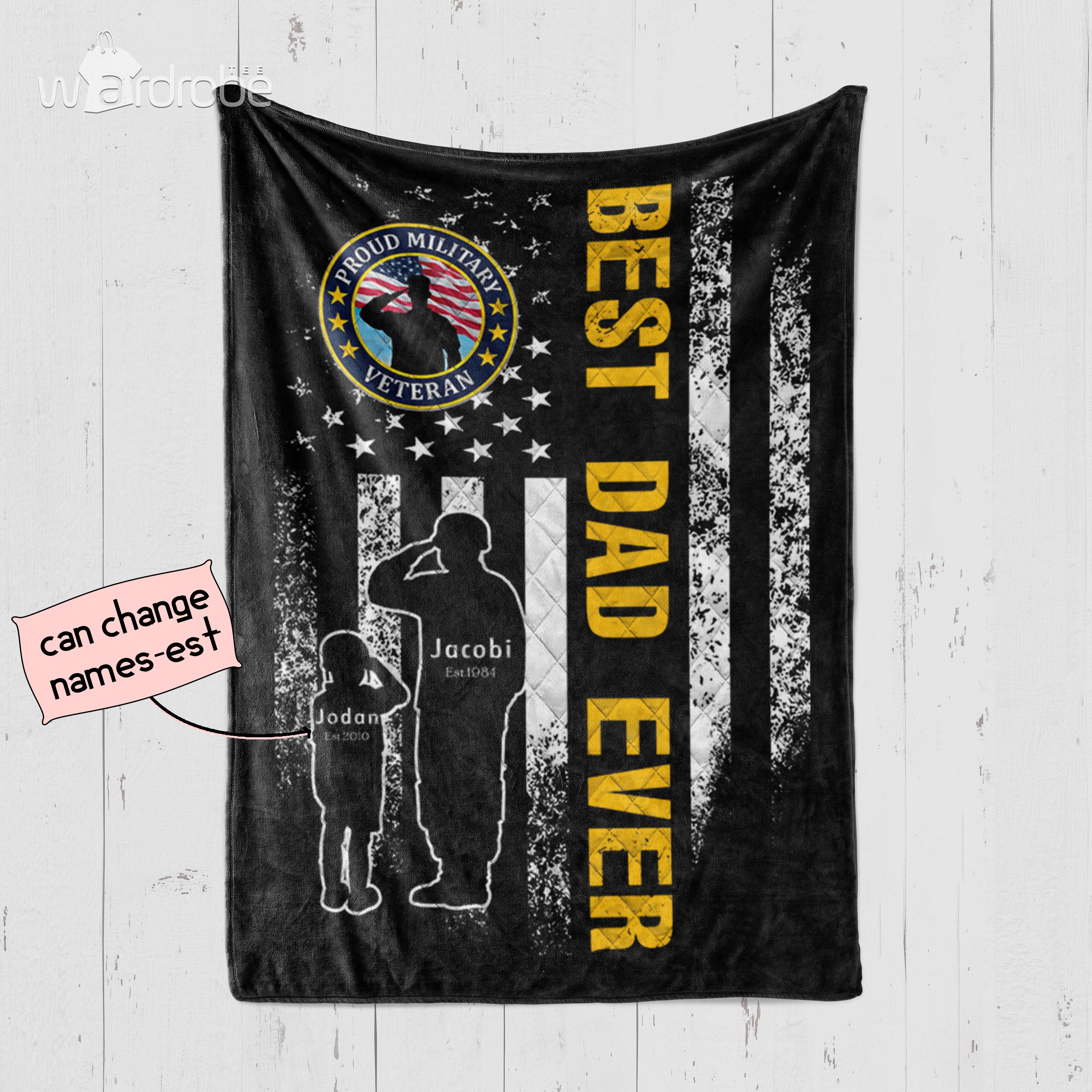 Personalized Father’s Day Gift Dad And Son Proud Military Veteran – Quilt Blanket