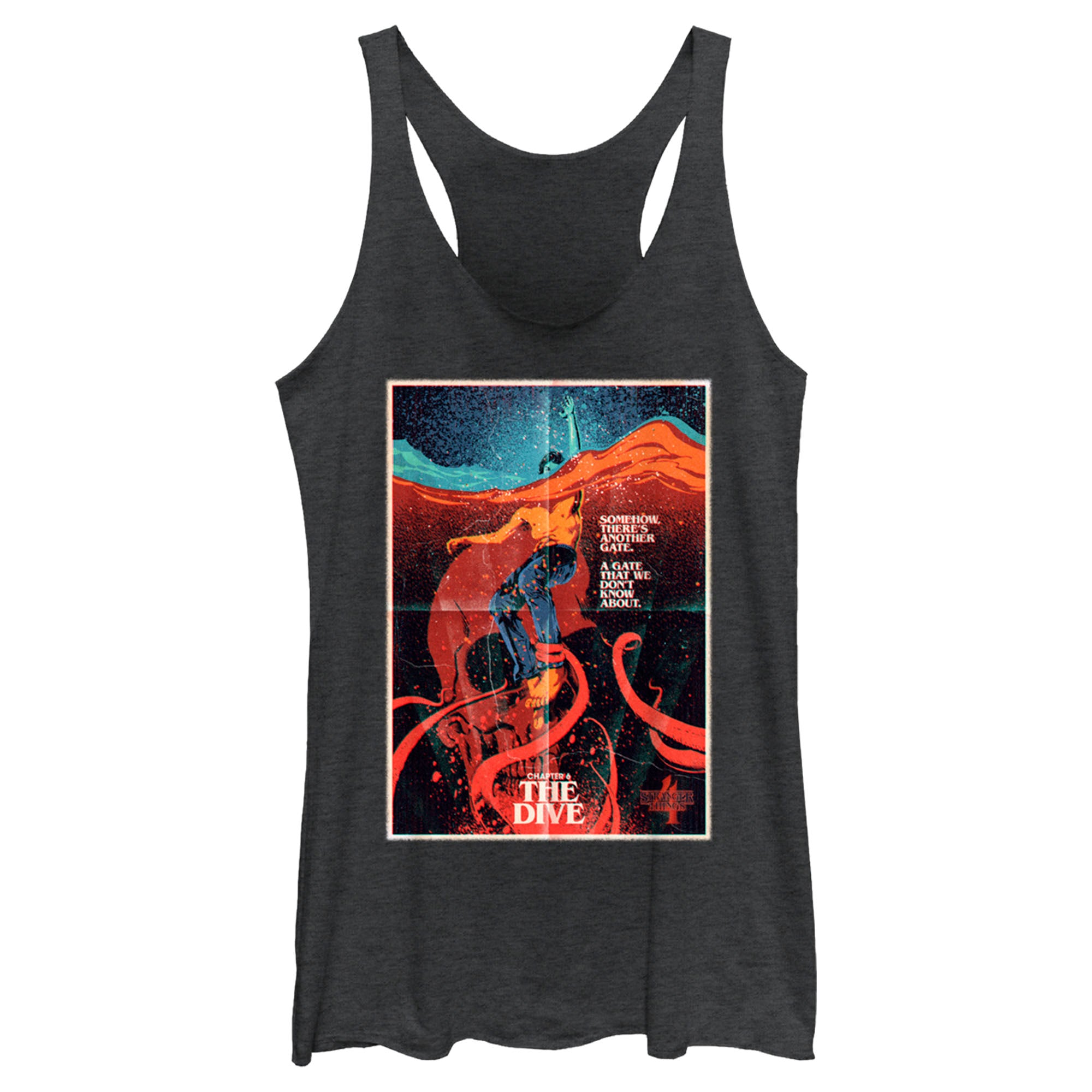 Women’S Stranger Things Retro The Dive Poster Racerback Tank Top