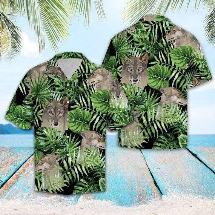 Shop Wolf Summer Vibe Tropical Hawaii Aloha Shirts Dh Ha79418