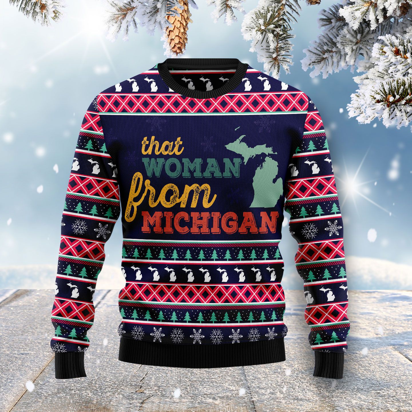 That Woman From Michigan Ugly Christmas Sweater | For Men & Women | Adult | Us4458