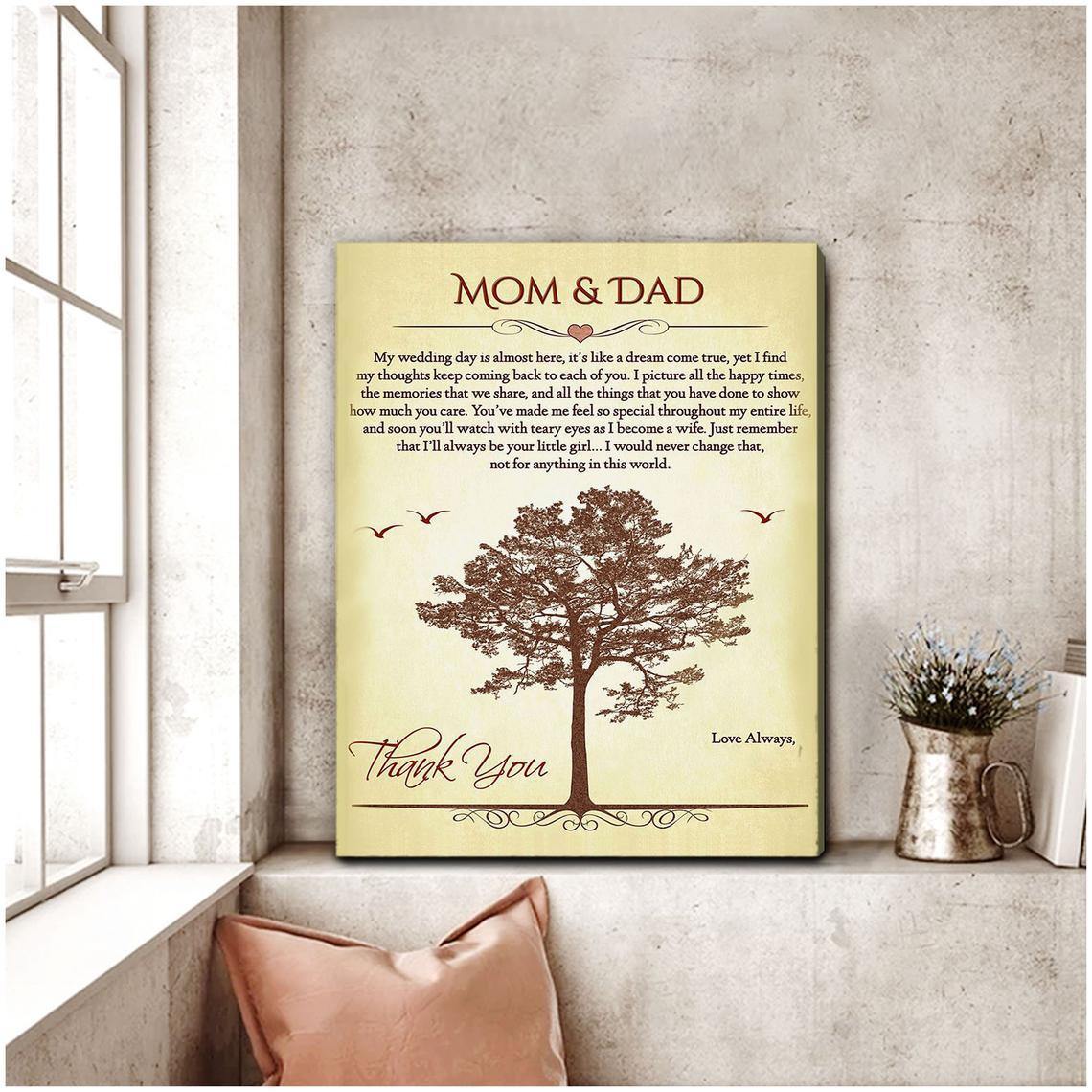 Thanks Mom And Dad  – Best Gift For Mother’S Day, Gift For Family, Home Decoration – Canvas Art Decor Canvas Wall Art