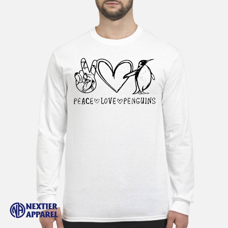 Peace Love Penguins Hoodie Men’s Long Sleeved T-Shirt