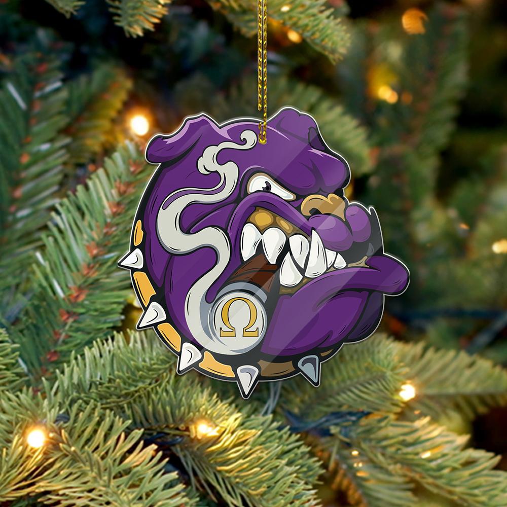 Wonderprint Ornament – Omega Psi Phi Bulldog Smoking Shape Acrylic Ornament Lt10