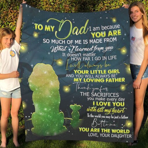 To My Dad Lion My Loving Father Premium Father Soft Cozy Lightweight Premium Blanket