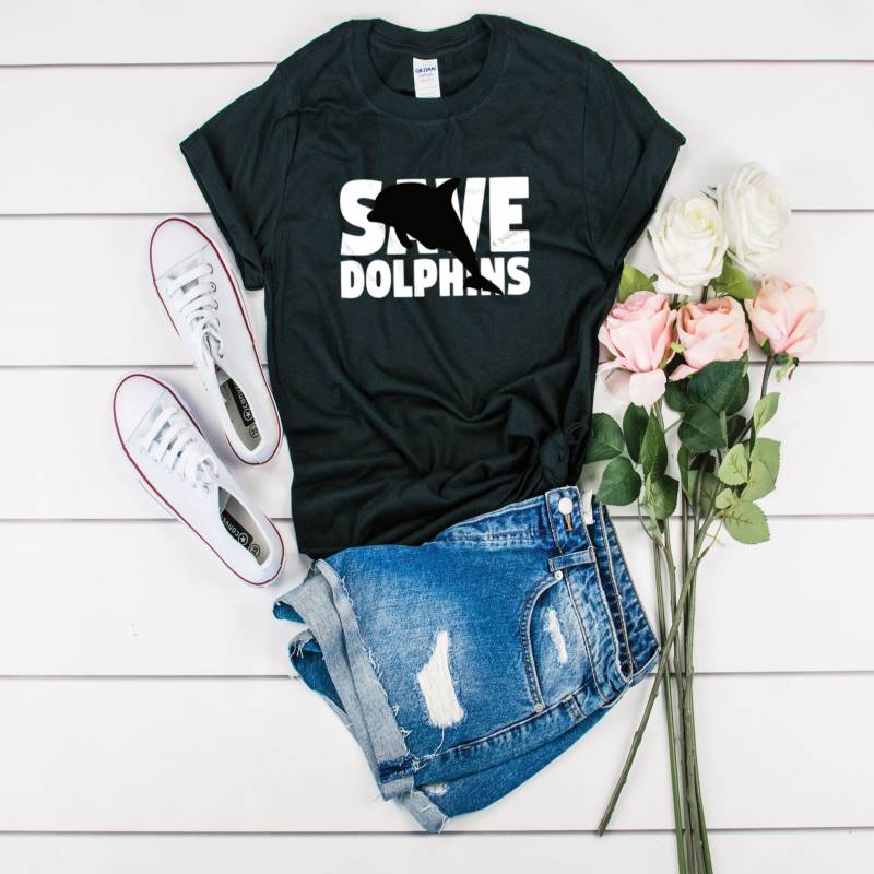 Crushtee Save Dolphins Shirt Dolphin T Shirt Dolphin Shirt Girl Dolphin Tank Top Dolphin Shirt Women I Love Dolphins Dolphin Gift Women Long Sleeve Hoodie