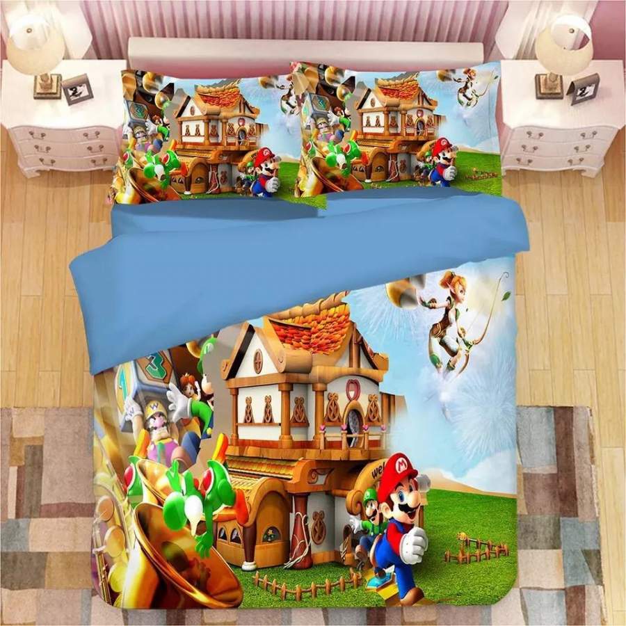 Super Mario Bros #3 Duvet Cover Quilt Cover Pillowcase Bedding Set Bed Linen