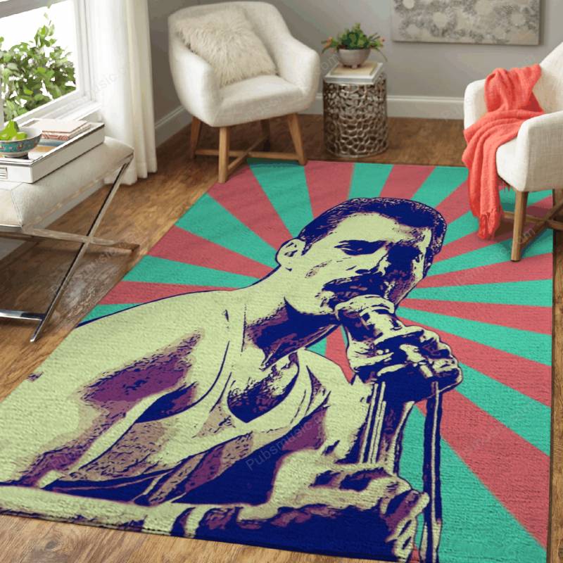 Freddie Mercury Retro – Retro Music Area Rug Carpet