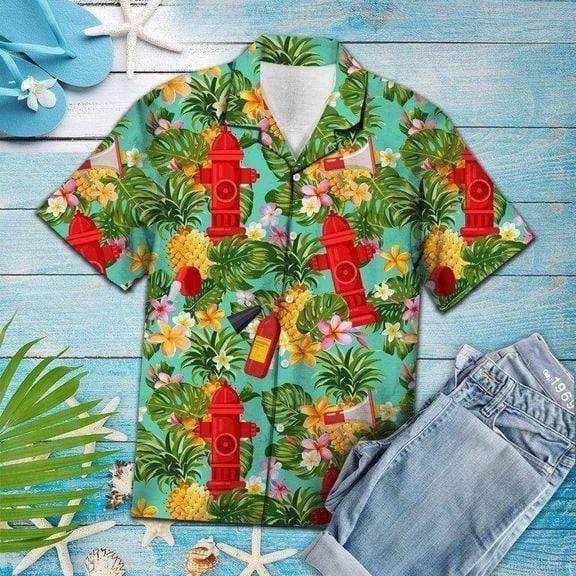 Cover Your Body With Amazing Firefighter Pineapple Tropical Hawaii Aloha Shirts Dh Ha96031