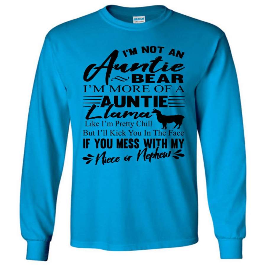 Auntie Llama Shirt | Auntie Bear Shirt | Funny Aunt Long Sleeve Shirts