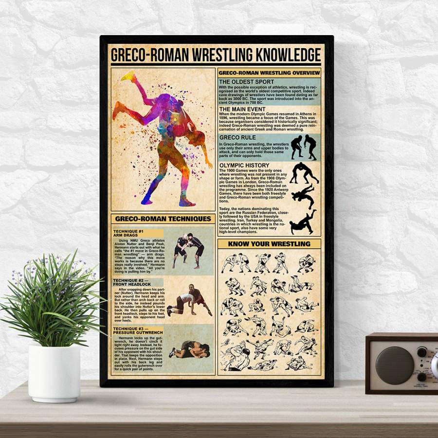 Wozoro Unframed Poster Greco-Roman Wrestling Knowledge Size 11×17, 16×24, 24×36 inch