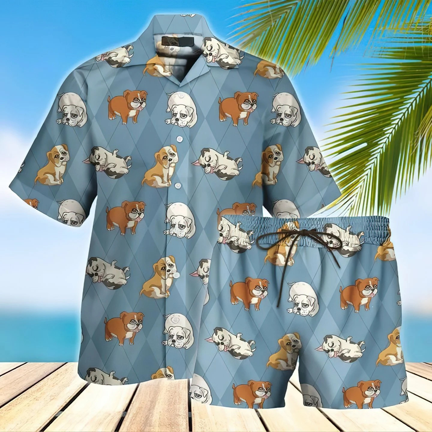 English Bulldog Hawaii Shirt Set Unisex Ha49722