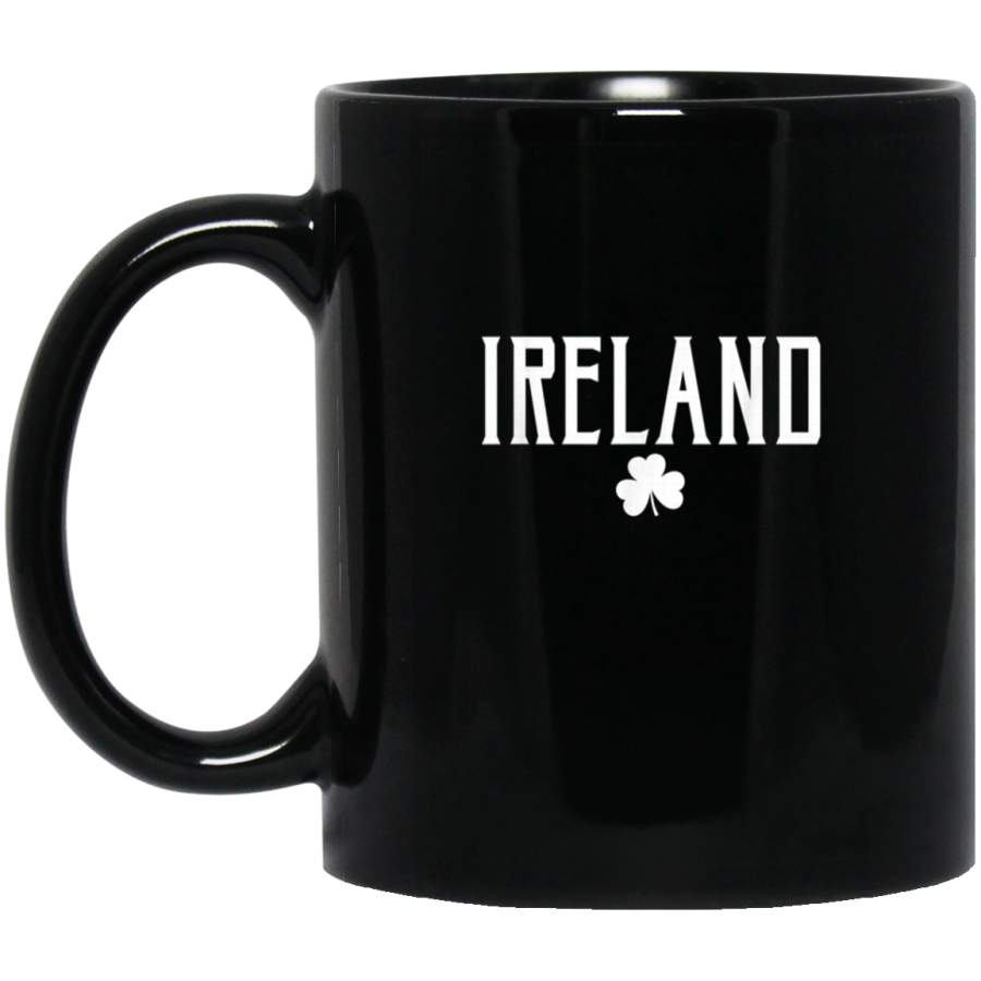 Ireland Vintage Text Shamrock Pink with White Print Mug