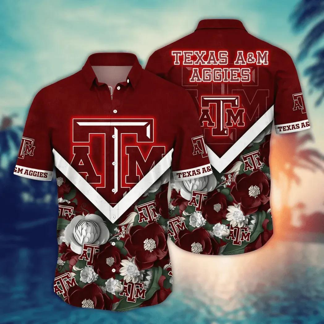 Texas A&M Aggies Ncaa Flower Aloha Hawaiian Shirt 4, Ncaa Hawaiian Shirt