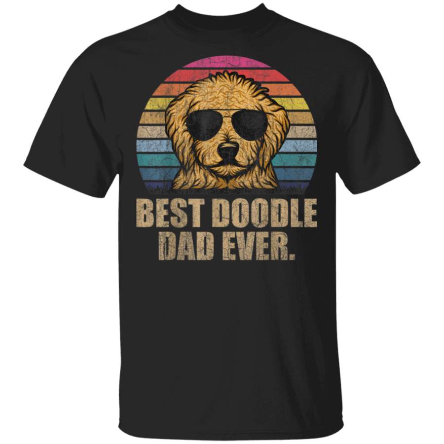 Best Doodle Dad Ever Shirt Vintage Retro Goldendoodle Dad T-Shirt