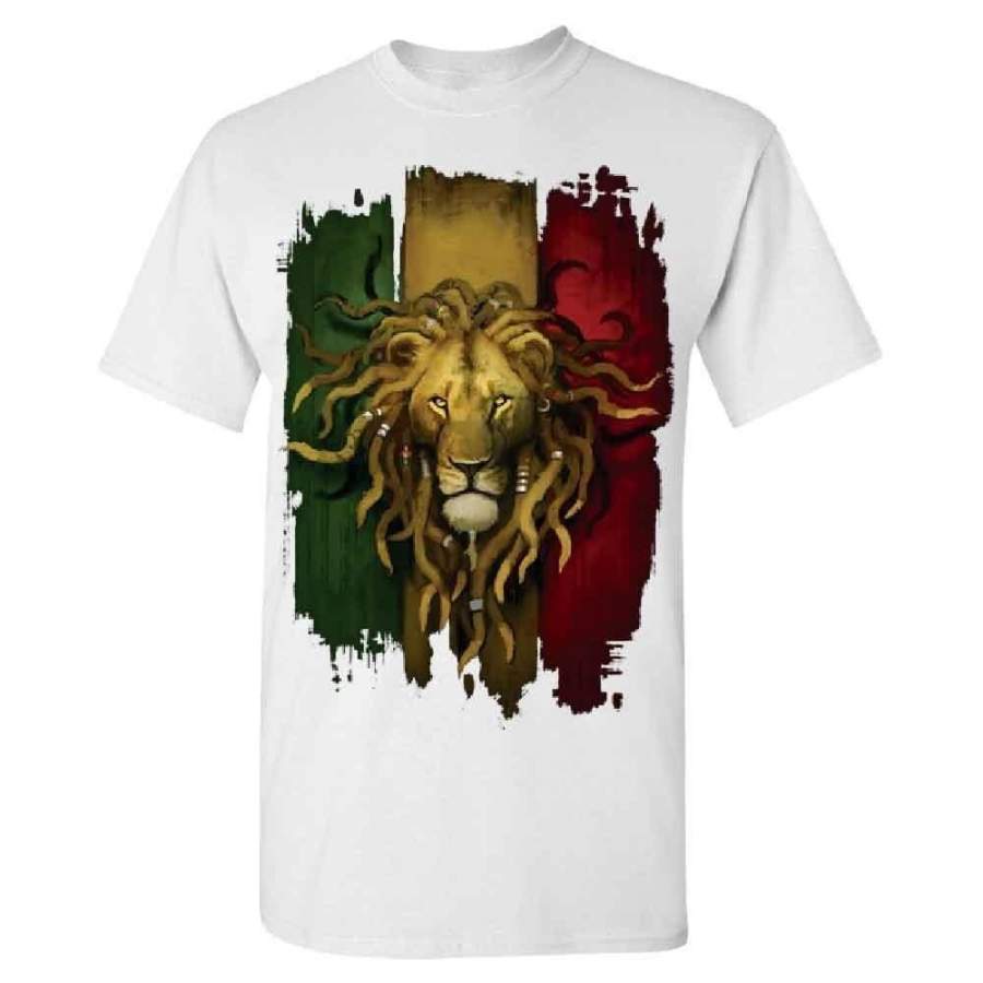 Rasta Lion Rastafarian Haile Selassie Men’s T-shirt Fashion