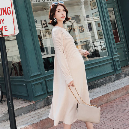 2020 New Fashion Maternity Dress High Waist Loose spring autumn winter Skirt Pregnancy Clothes For Knit Pregnant Women Sweater alx