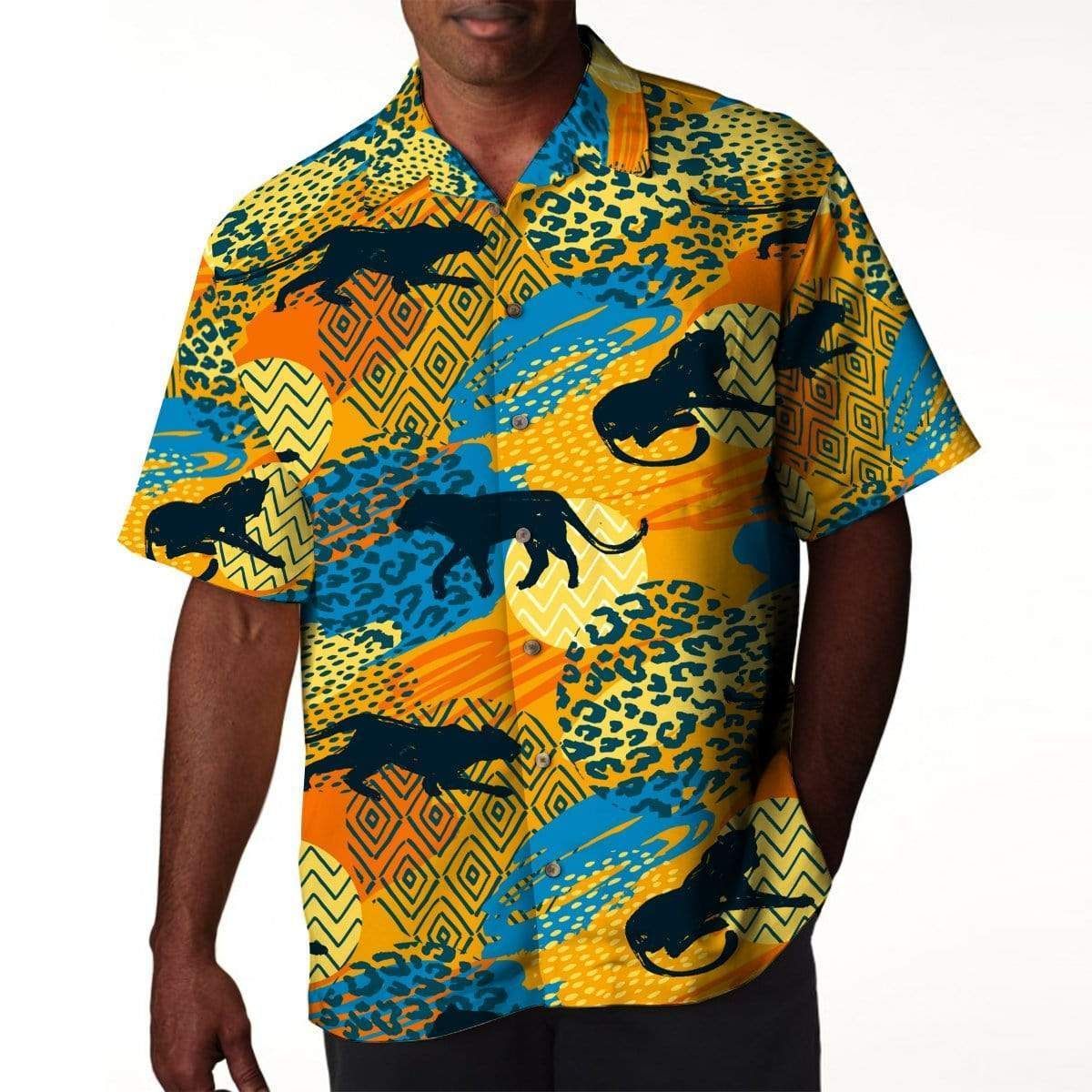 Check Out This Awesome African Leopard Pattern Tropical Hawaii Aloha Shirts Ha22714