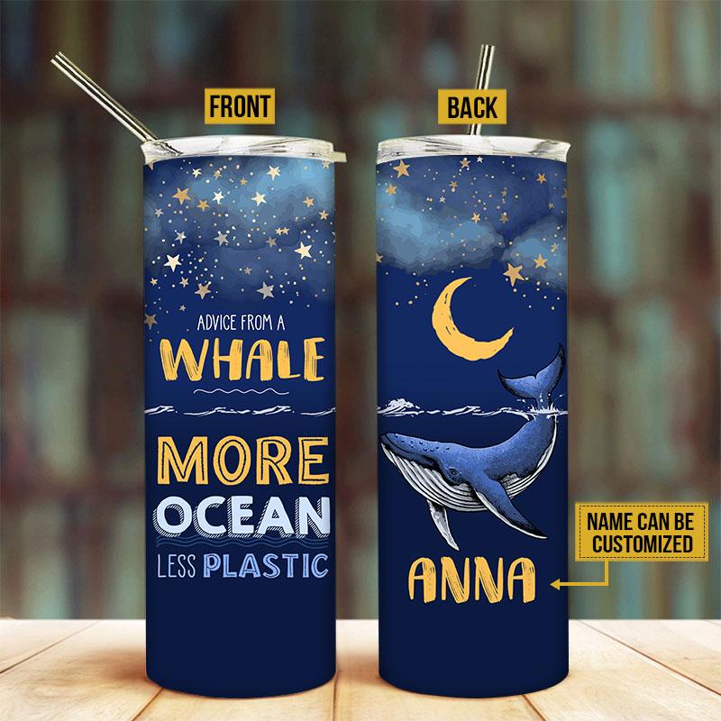 Personalized Baby Kids Whale Custom Skinny Tumbler