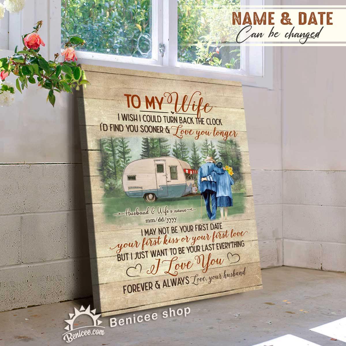 Benicee Anniversary Gift Top 5 Wall Art Canvas To My Wife Camping Bus