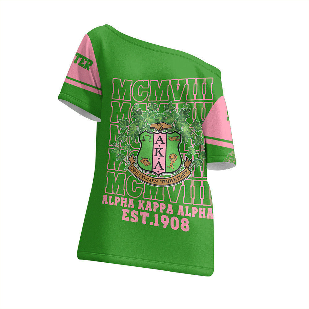 Wonder Print Shop Shirt – Personalized Alpha Kappa Alpha Mcm Style Off Shoulder T Shirt