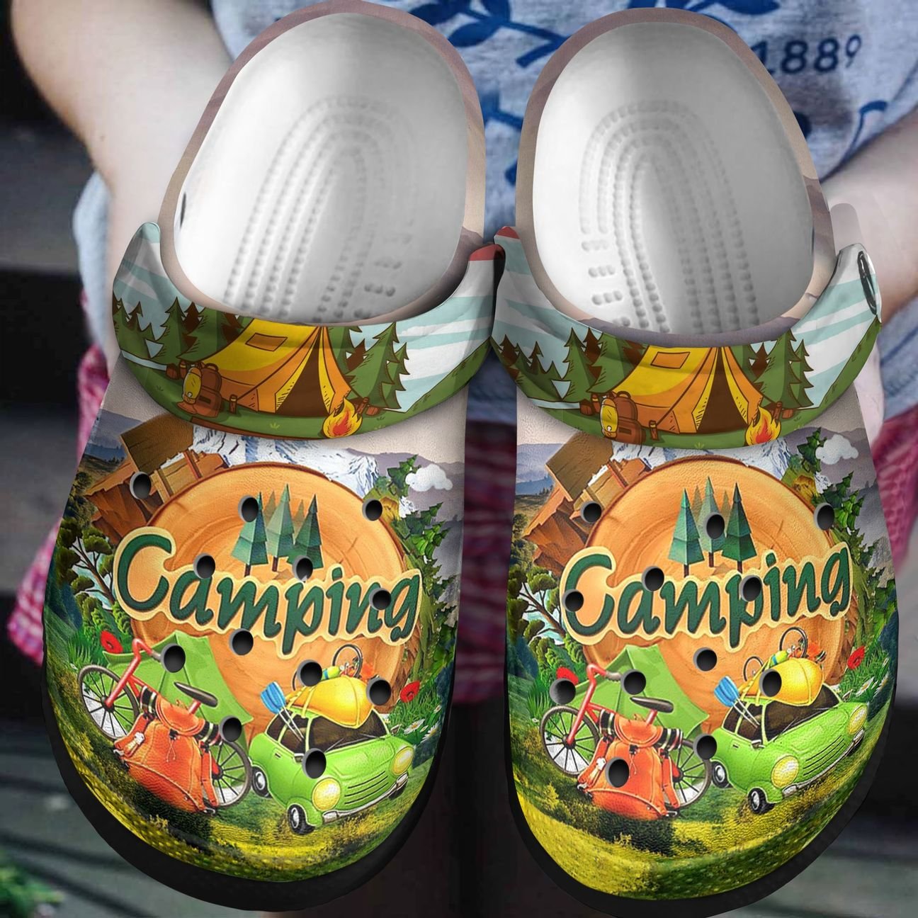 Camping Personalized Clog, Custom Name, Text, Color, Number Fashion Style For Women, Men, Kid, Print 3D Camping Site