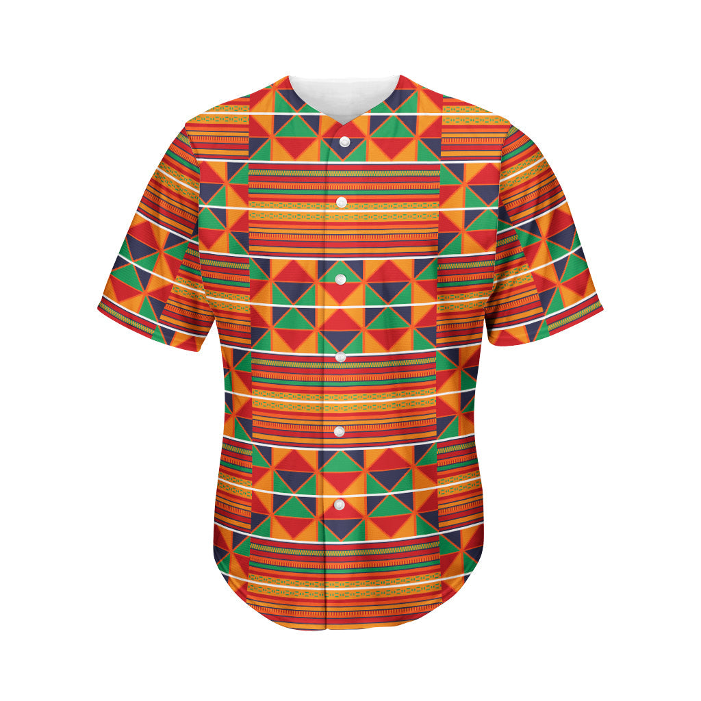 Kente Pattern Print Men’S Baseball Jersey 3D Print