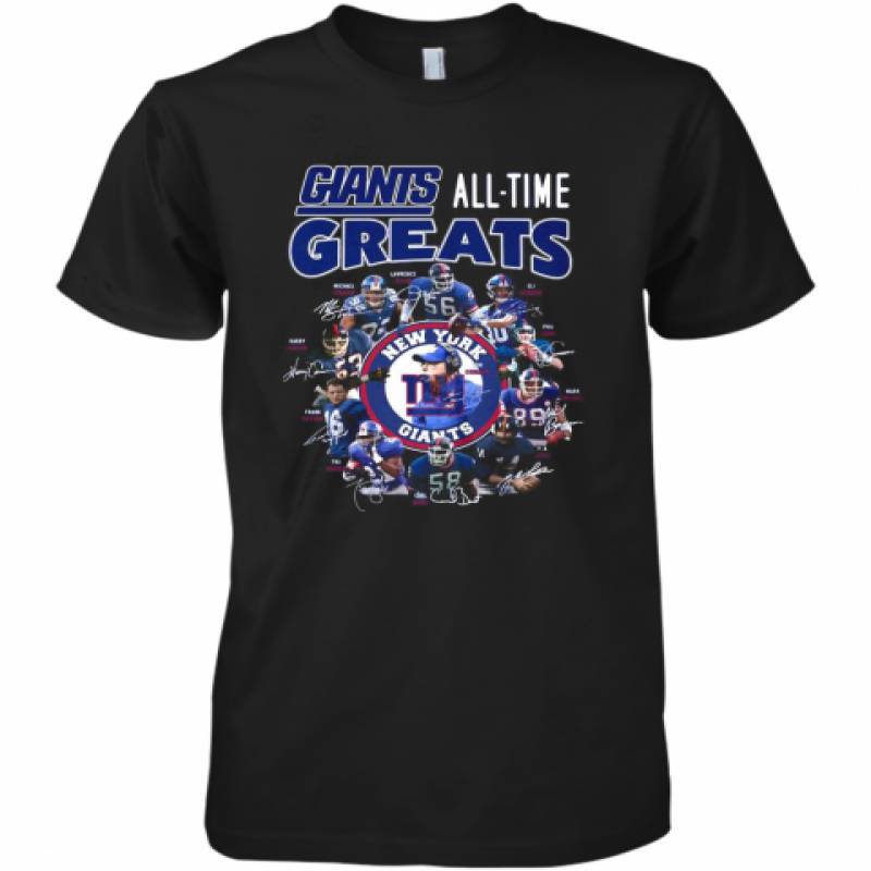 New York Giants Football All Time Greats Players Signatures Premium Men's T-Shirt