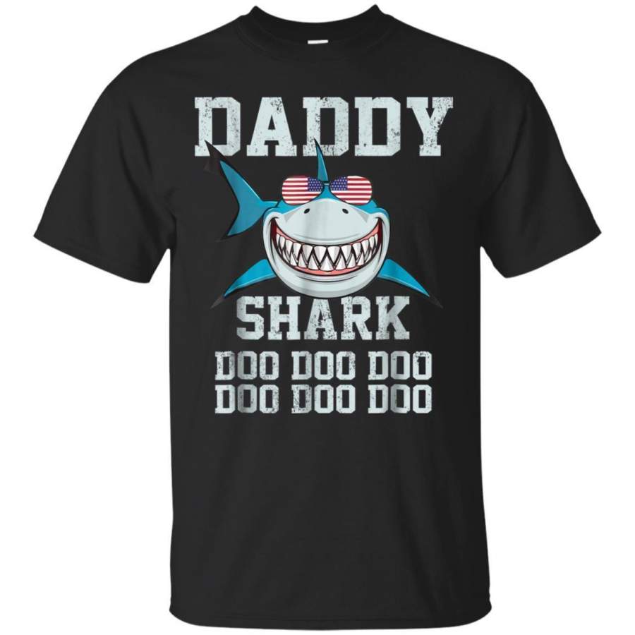 AGR Daddy Shark Shirt  Doo Doo American Flag Fathers Day Gift Jaq T-shirt