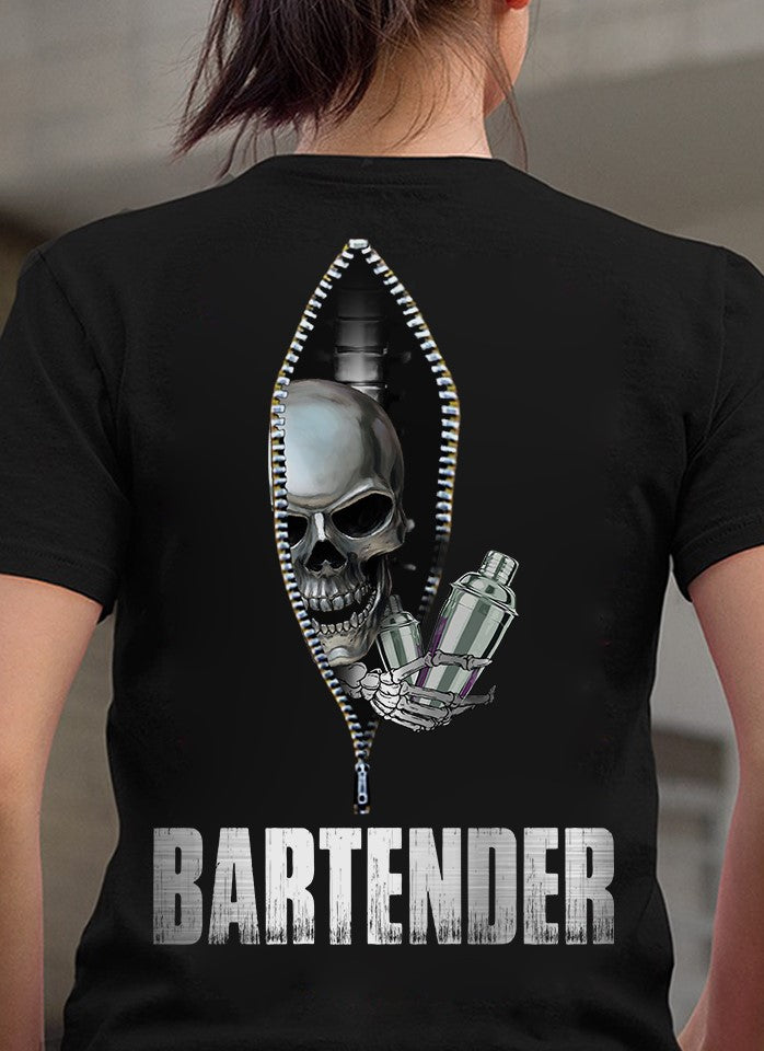 Bartender Zip Skull Gift Standard/Premium T-Shirt