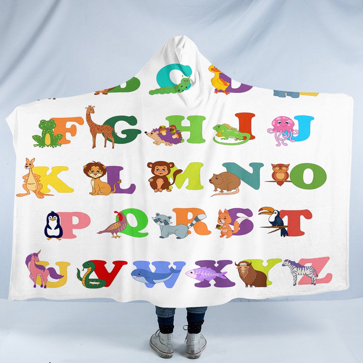 Animal Alphabet SW1712 Hooded Blanket