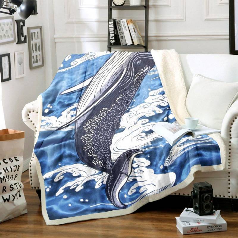 Killer Whale HT2312084TT Sherpa Fleece Blanket