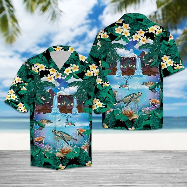 Awesome Turtle Hawaiian Shirt Summer Button Up For Men, Women, Couple