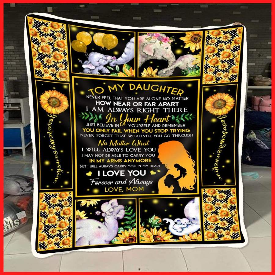 Elephant Blanket Giving Daughter I’m Always Right There In Your Heart