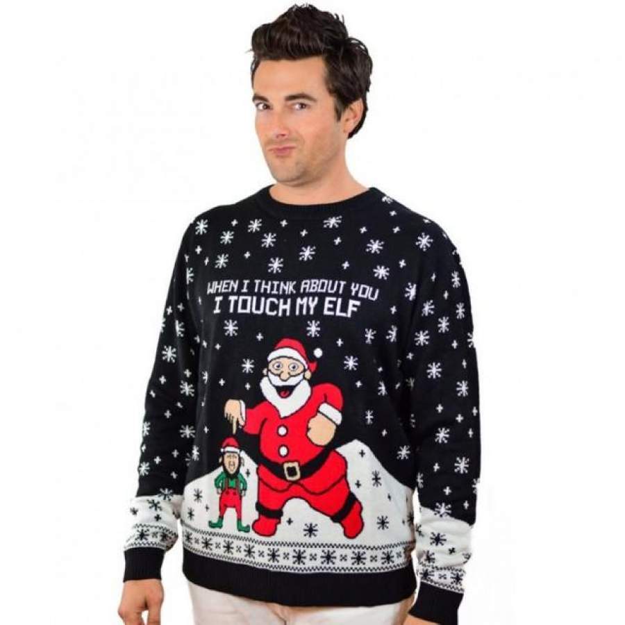 Christmas gifts – When I think about you I touch my elf 3d printed ugly christmas sweater – GST