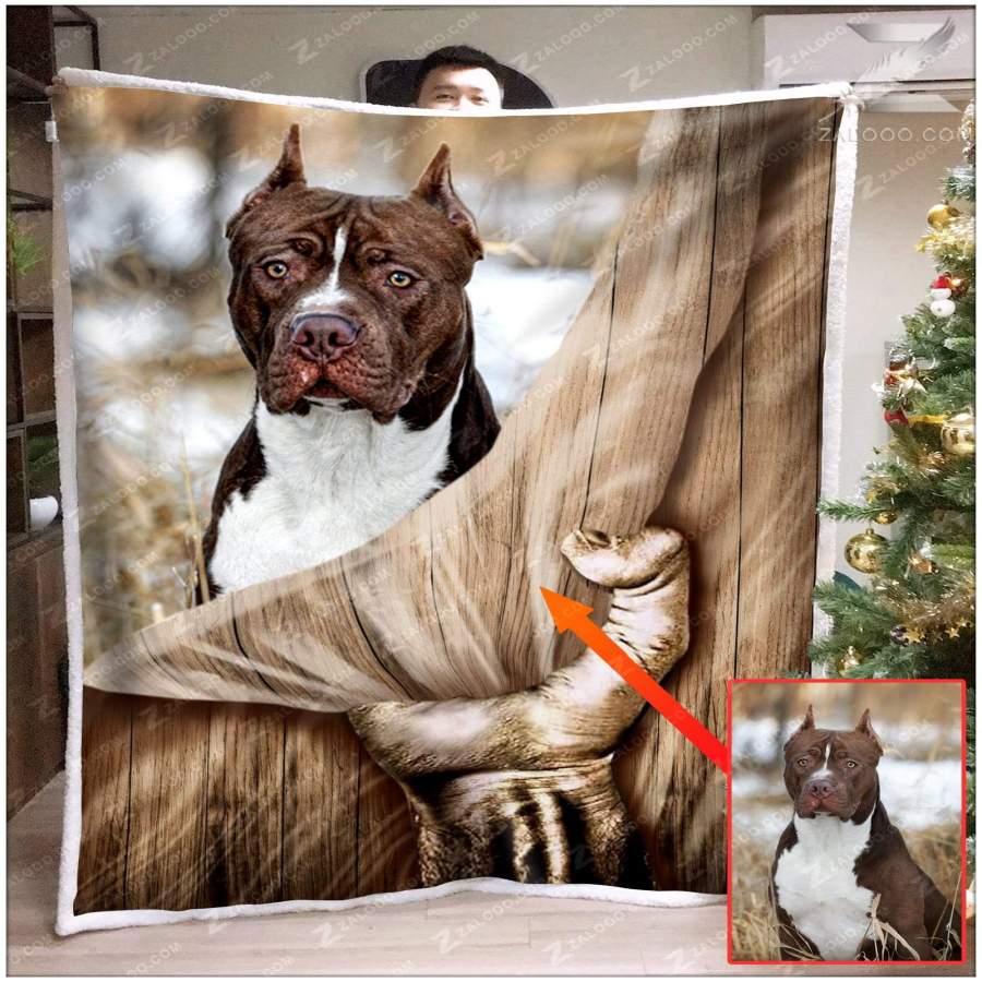 Zalooo – Customized Fleece Blanket – Pitbull