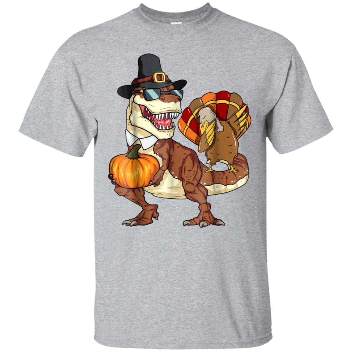 Thanksgiving T-Rex Dinosaur Shirt – Dabbing Turkey Shirt