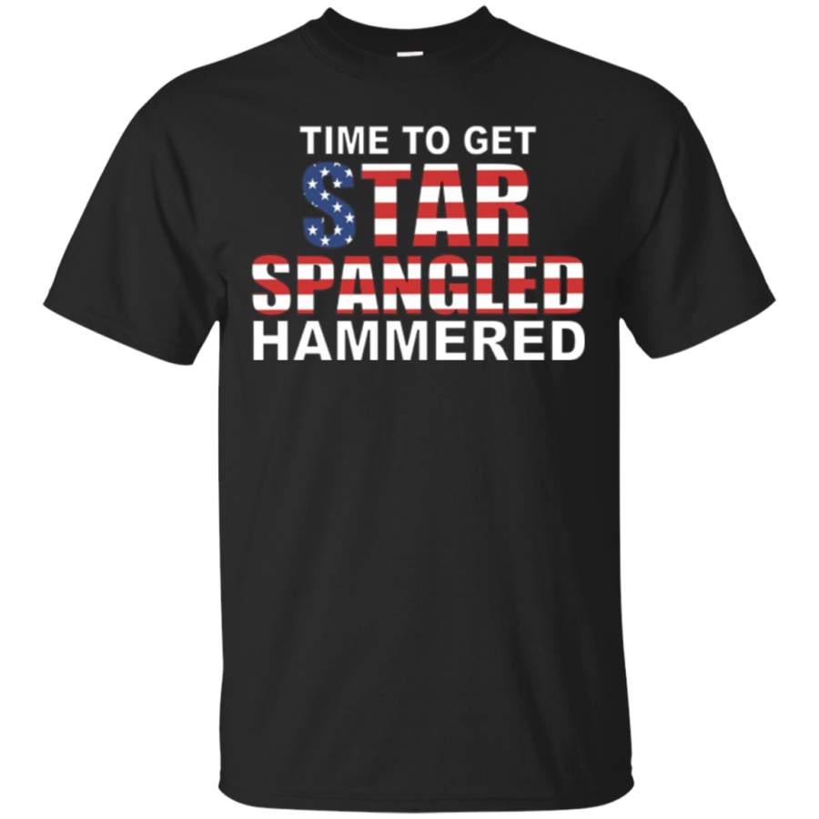 AGR Time To Get Star Spangled Hammered Funny 4th of July T Shirt