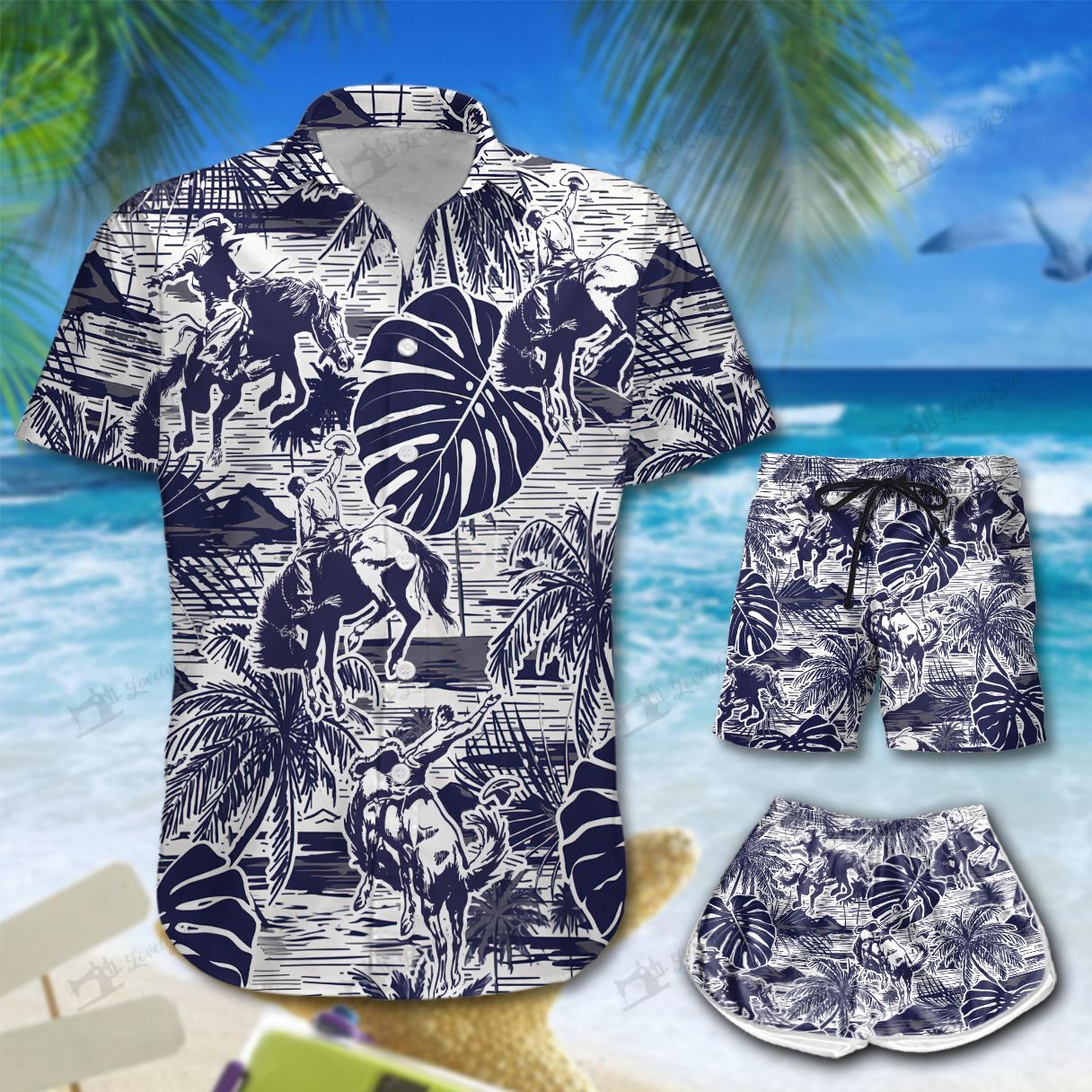 Saddle Bronc Hawaiian Shirt Shorts Ha25062