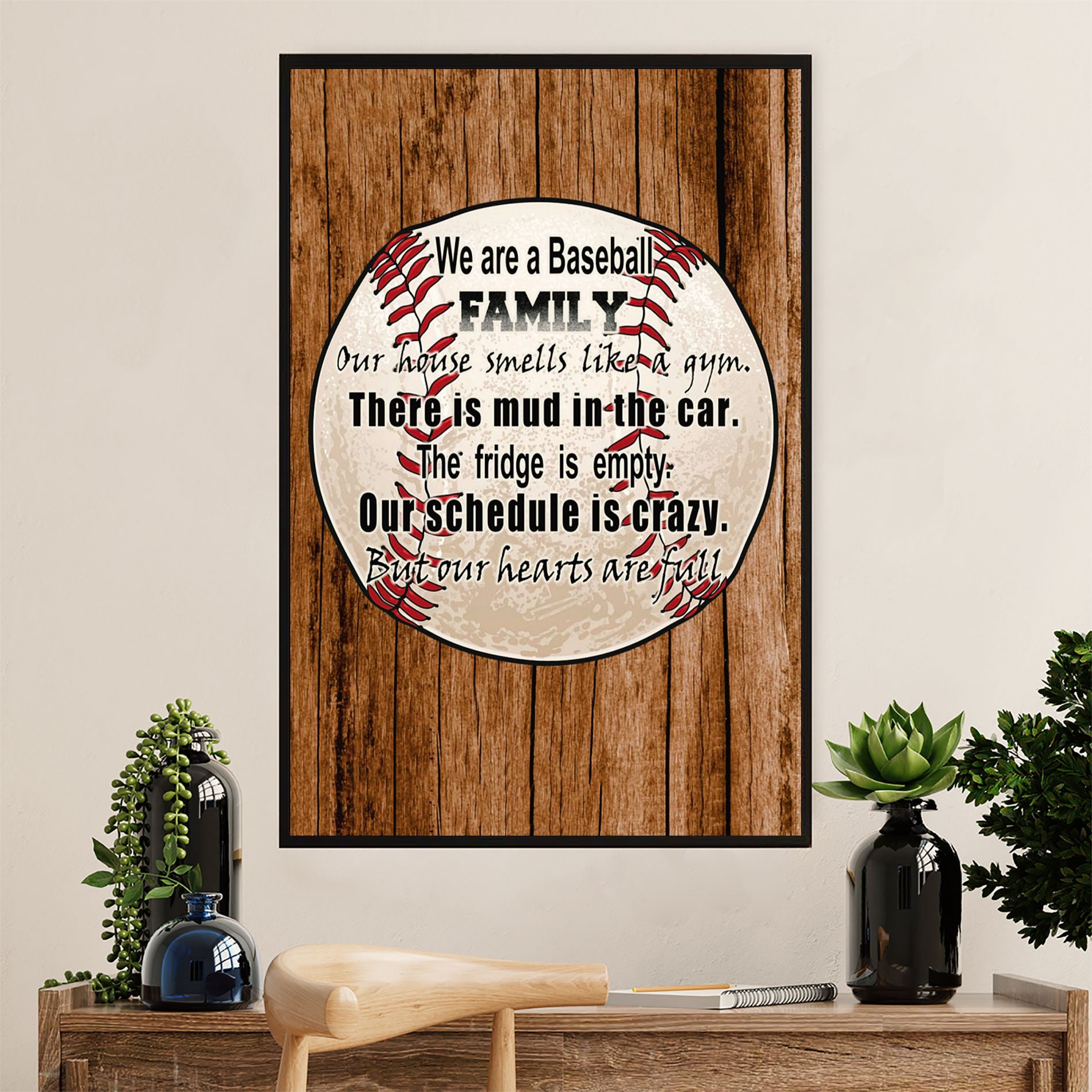 Baseball Poster Prints Wall Art | Baseball Family | Home Décor Gift For Baseball Player