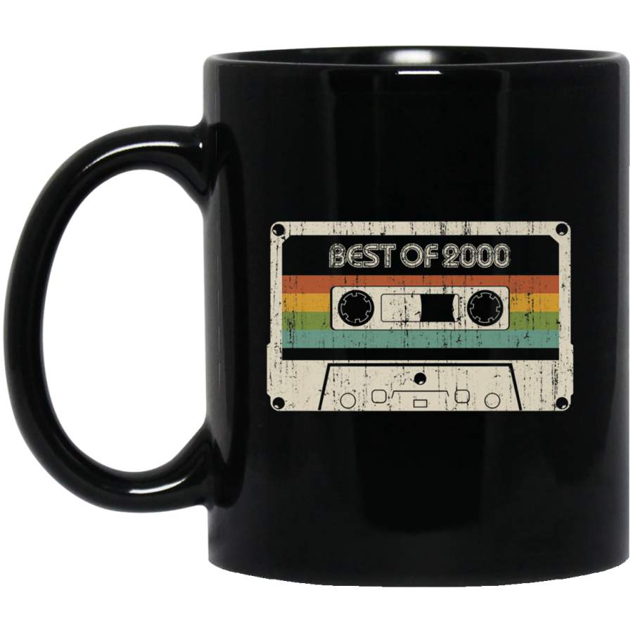 Vintage Best of 2000 19th Birthday Cassette Premium Black Mug