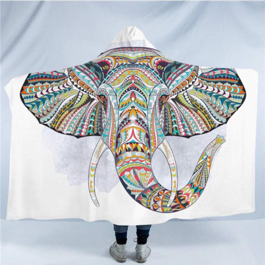 Hooded Blanket Indian Elephant Collection 4 version