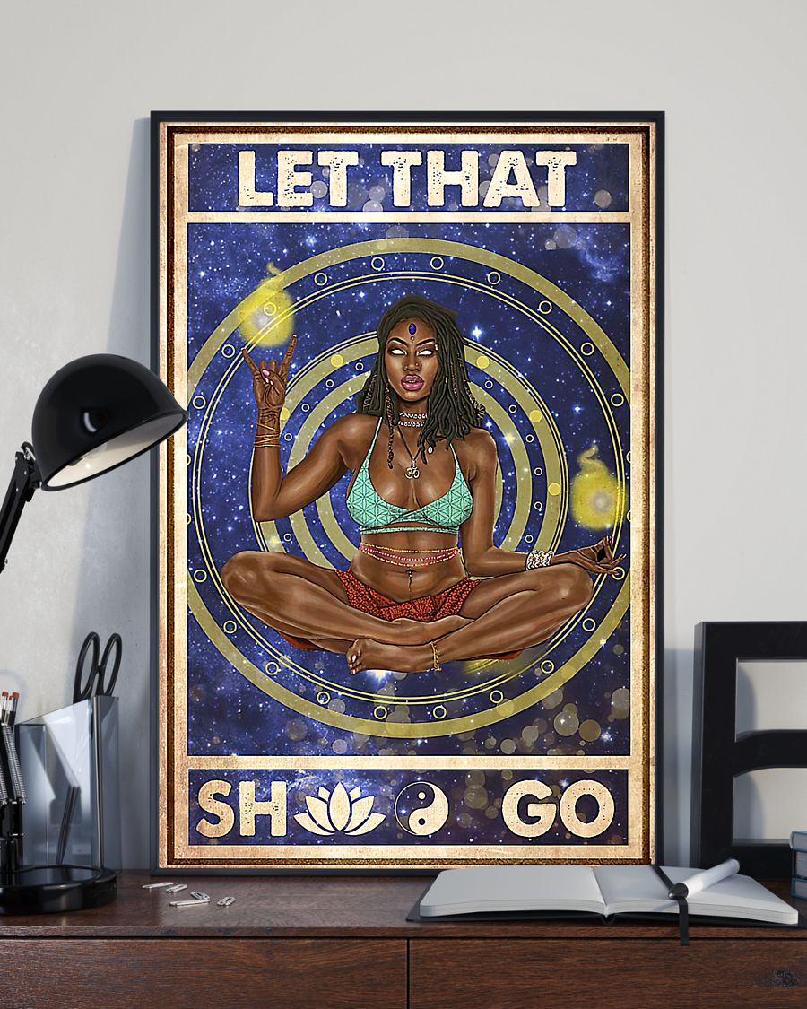 Yoga Black Girl Poster Let That Shit Go Funny Vintage Canvas And Poster, Canvas Prints, My Poster Wall, Canvas Wall Art, Wall Decor Visual Art – Mostsuit