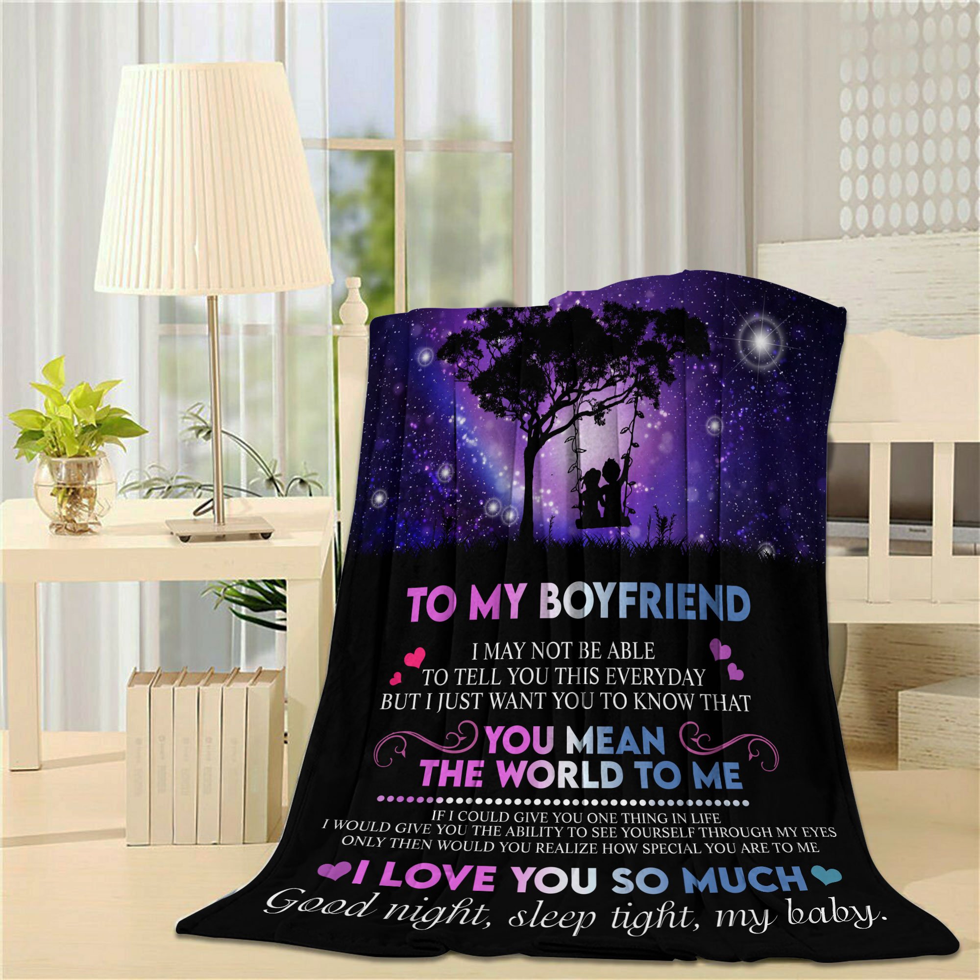 To My Boyfriend I Lover You For Couple Gift For Anniversary Husband Quilt Blanket