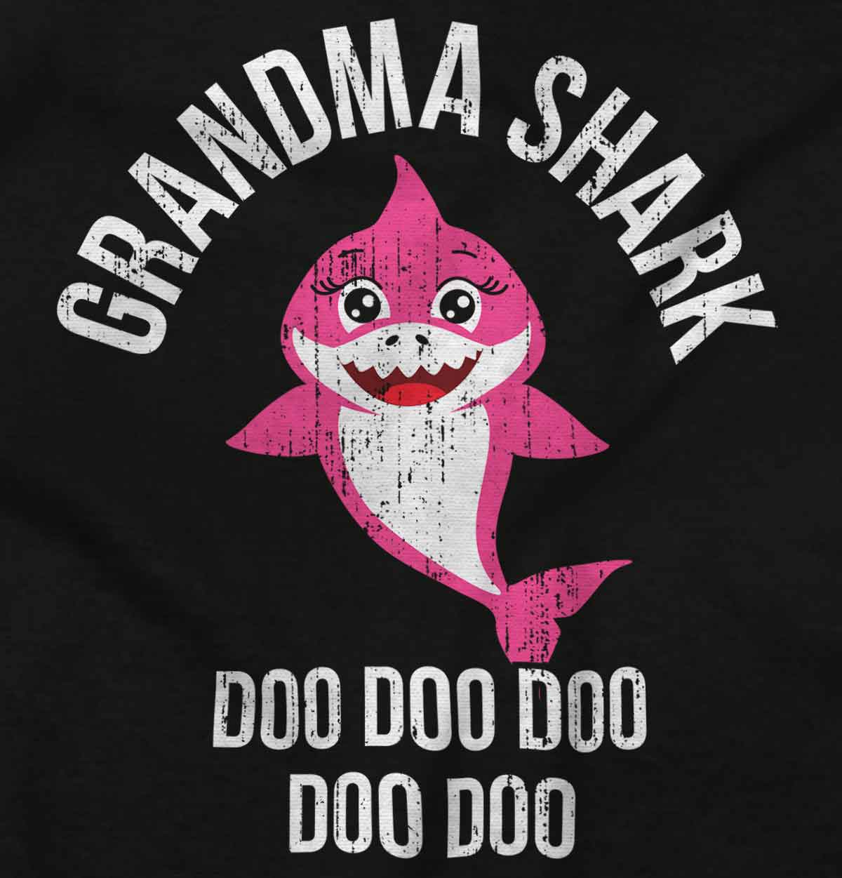 Cartoon Grandma Shark Long Sleeve T Shirt