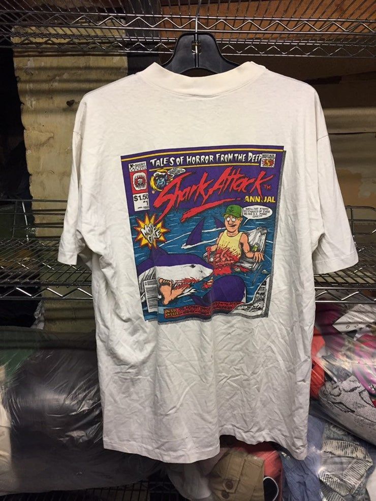 1990S Vintage Shark Attack Tales Of Horror From The Deep Comic Graphic Shirt