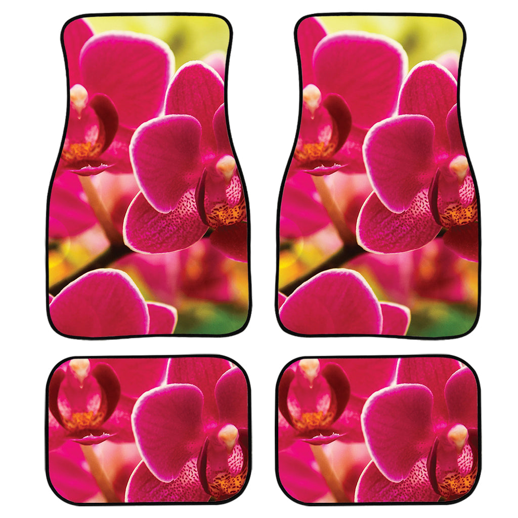 Cute Orchid Print Front And Back Car Floor Mats, Front Car Mat