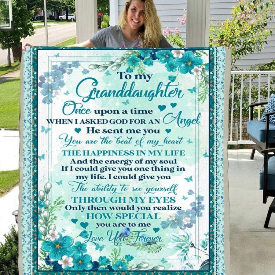 TO MY GRANDDAUGHTER ONCE UPON A TIME HOW SPECIAL YOU ARE TO ME LOVE YOU FOREVER 3D CUSTOM FLEECE PHOTO BLANKET FAN GIFT FOR DAUGHTER KIDS CHILDREN