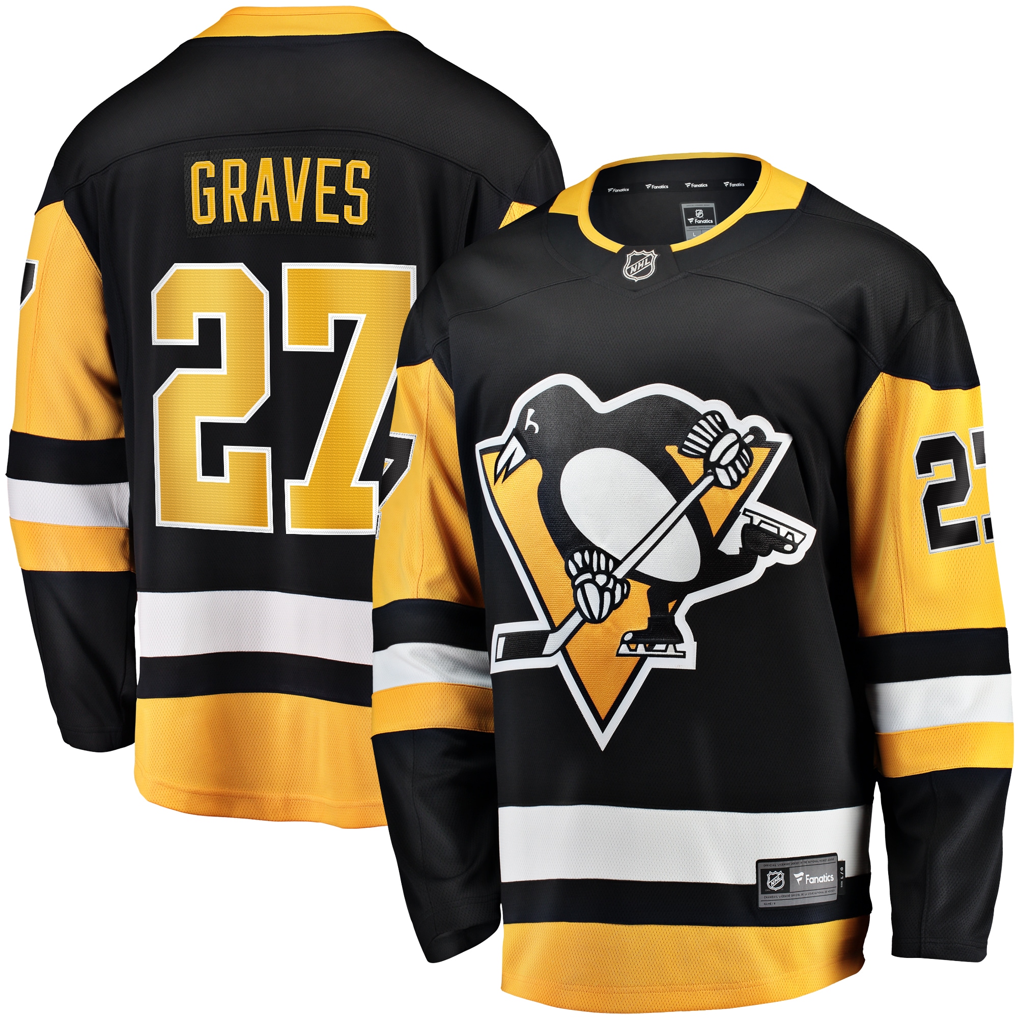 Men's Pittsburgh Penguins Ryan Graves Black Home Breakaway Jersey