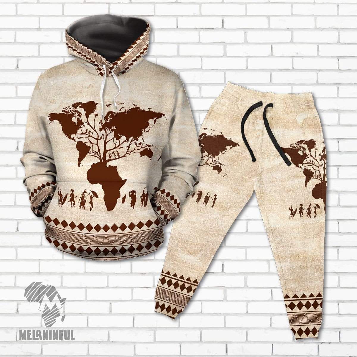 Root Africa Fleece All-over Hoodie And Joggers Set